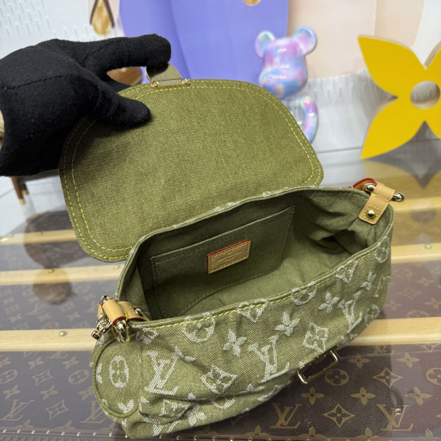 Louis vuitton original denim shoulder bag M95217 green