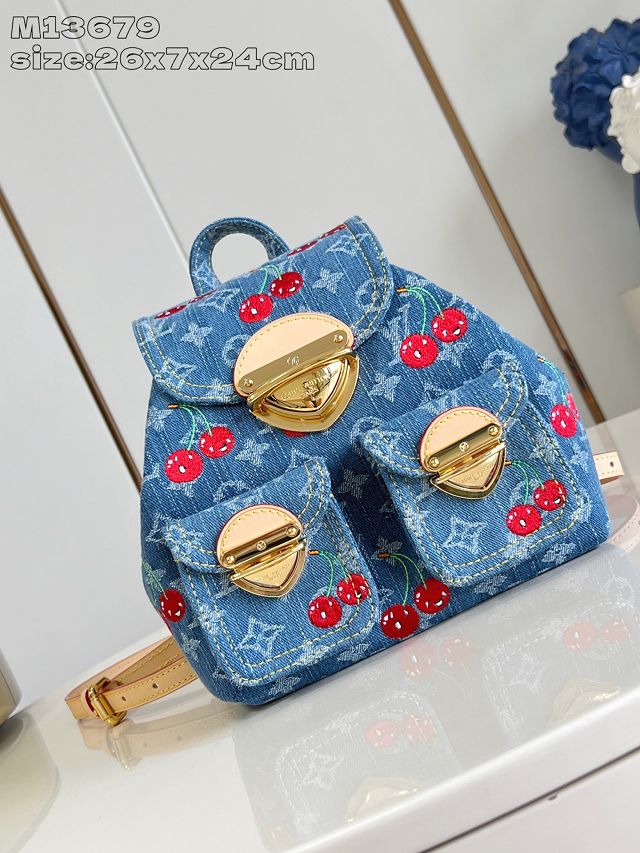 Louis vuitton original denim venice backpack M13679 blue