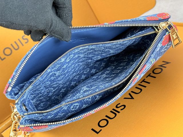 Louis vuitton original monogram denim coussin pm M14978 blue