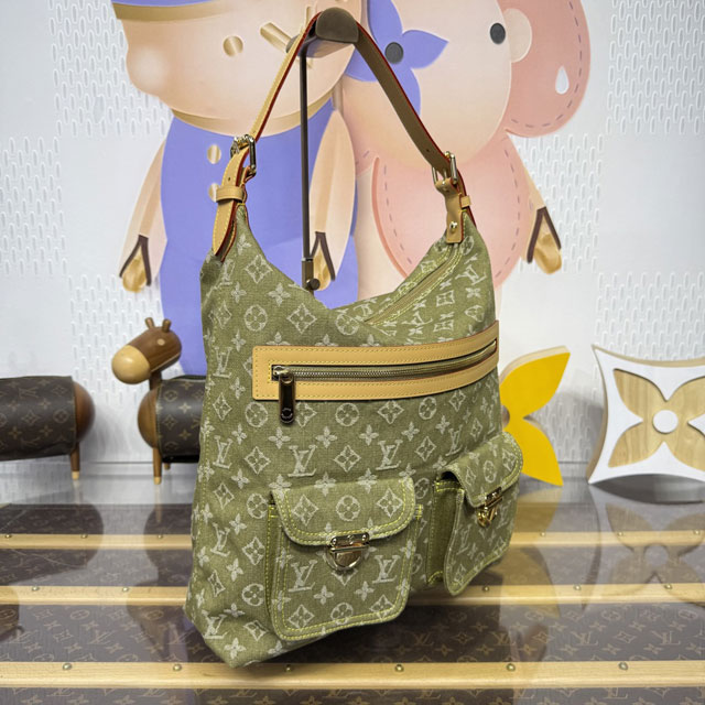 Louis vuitton original monogram denim hobo bag M95211 green