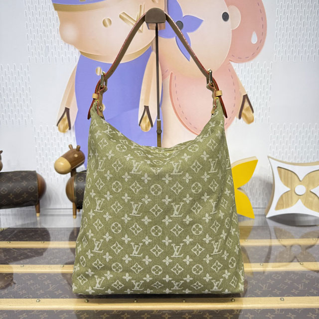 Louis vuitton original monogram denim hobo bag M95211 green