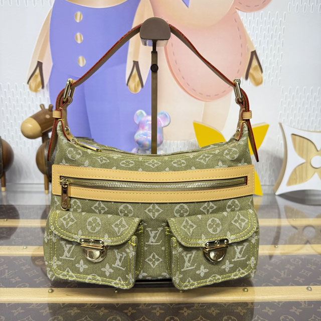 Louis vuitton original monogram denim hobo bag M95213 green