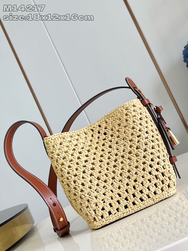 Louis vuitton original raffia all in BB M14217 apricot