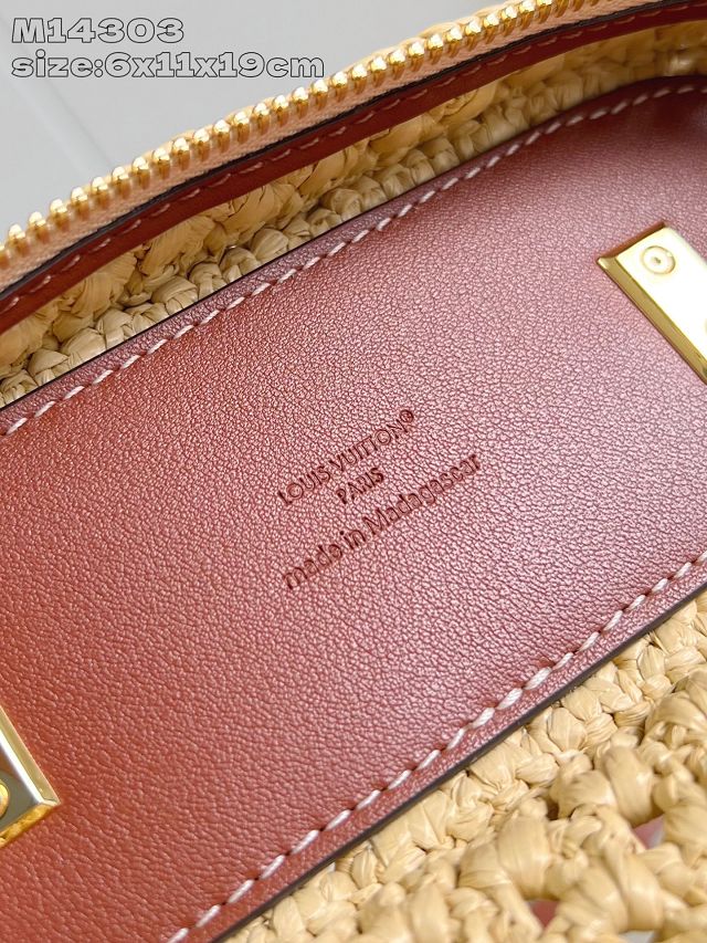 Louis vuitton original raffia vanity chain pouch M14303 apricot