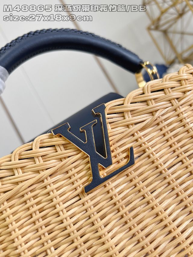 Louis vuitton original rattan capucines BB M260250 navy blue