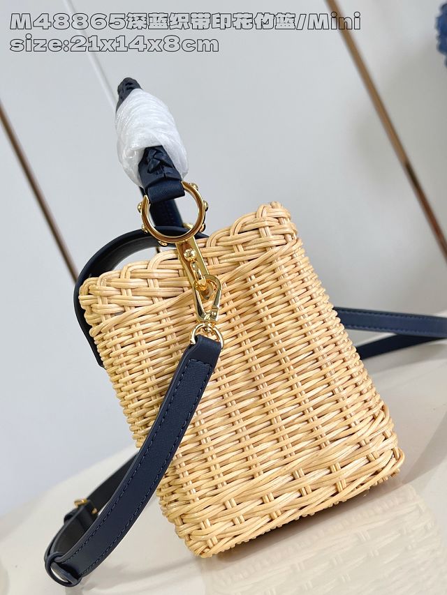 Louis vuitton original rattan capucines mini M24976 navy blue