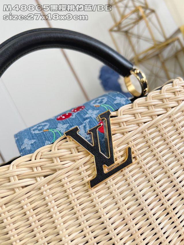 Louis vuitton original rattan&denim capucines BB M14296 black