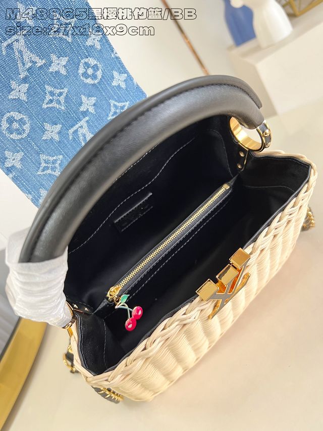 Louis vuitton original rattan&denim capucines BB M14296 black