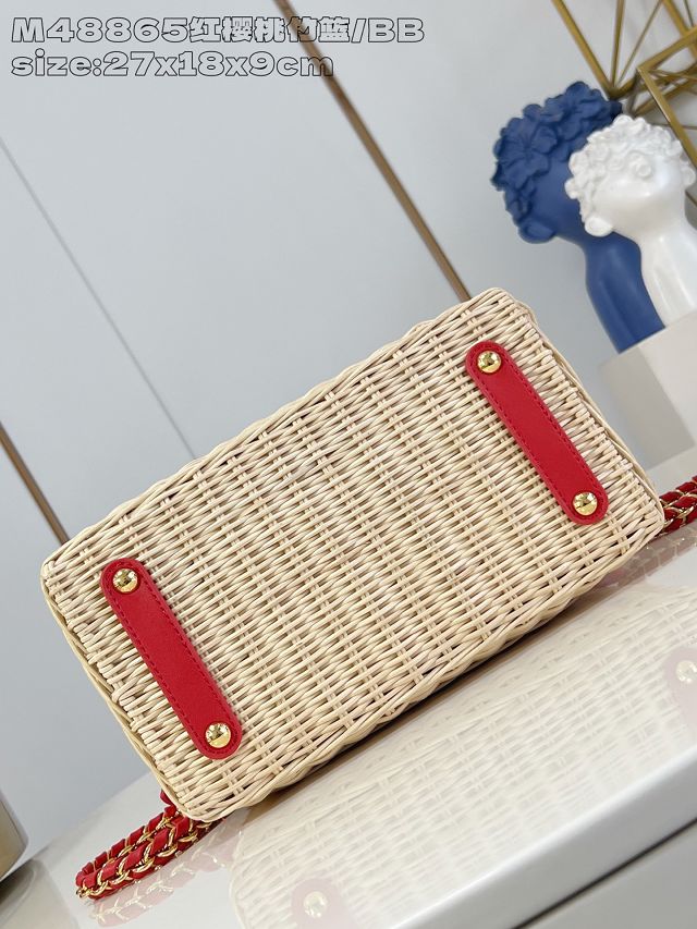 Louis vuitton original rattan&denim capucines BB M14296 red