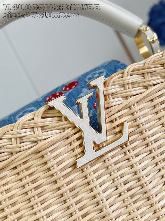 Louis vuitton original rattan&denim capucines BB M14296 white