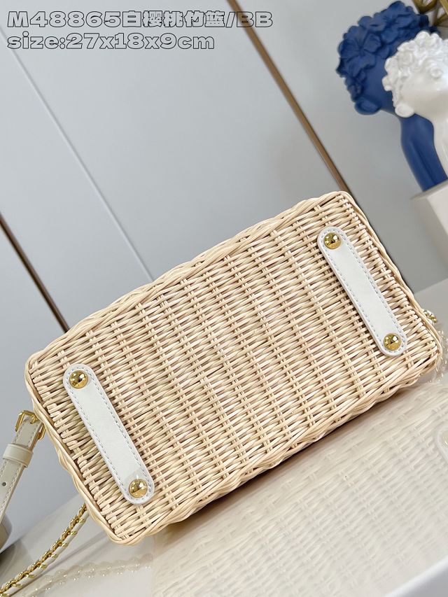 Louis vuitton original rattan&denim capucines BB M14296 white