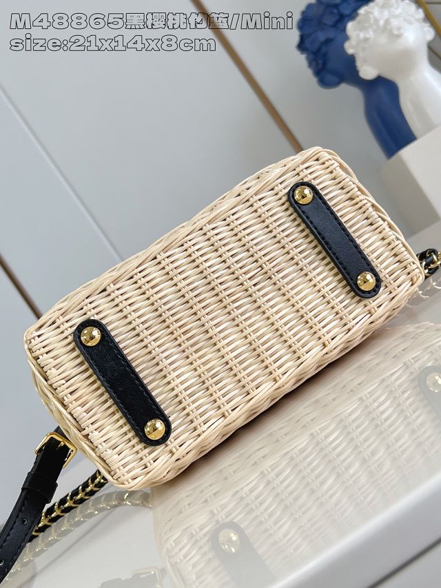 Louis vuitton original rattan&denim capucines mini M14295 black