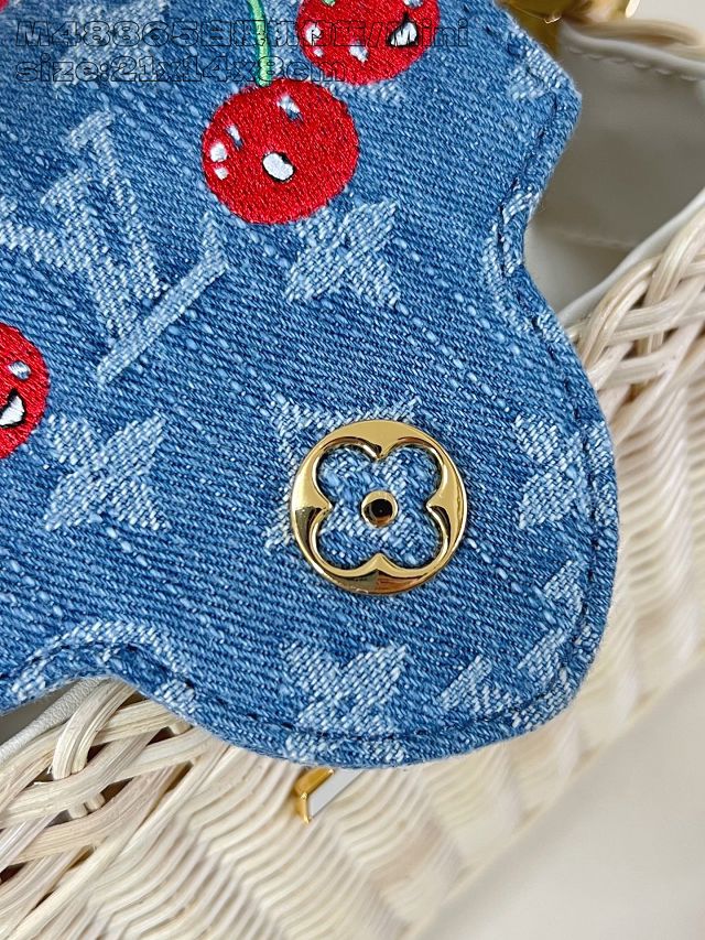 Louis vuitton original rattan&denim capucines mini M14295 white