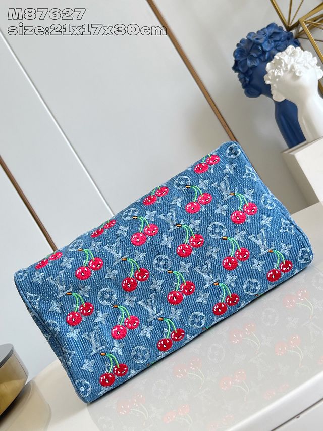 Louis vuitton original denim speedy soft 30 M87627 blue	
