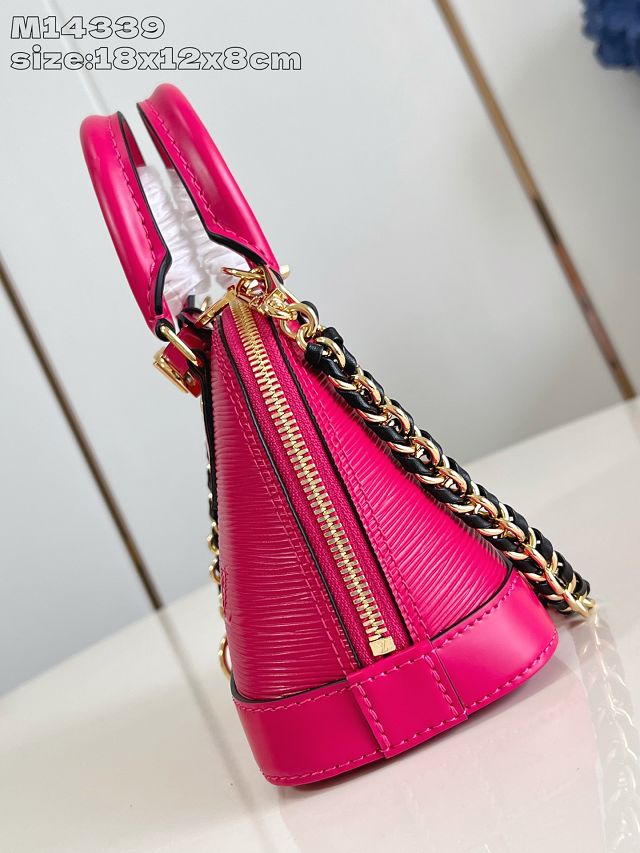 Louis vuitton original epi leather nano alma M14339 rose red