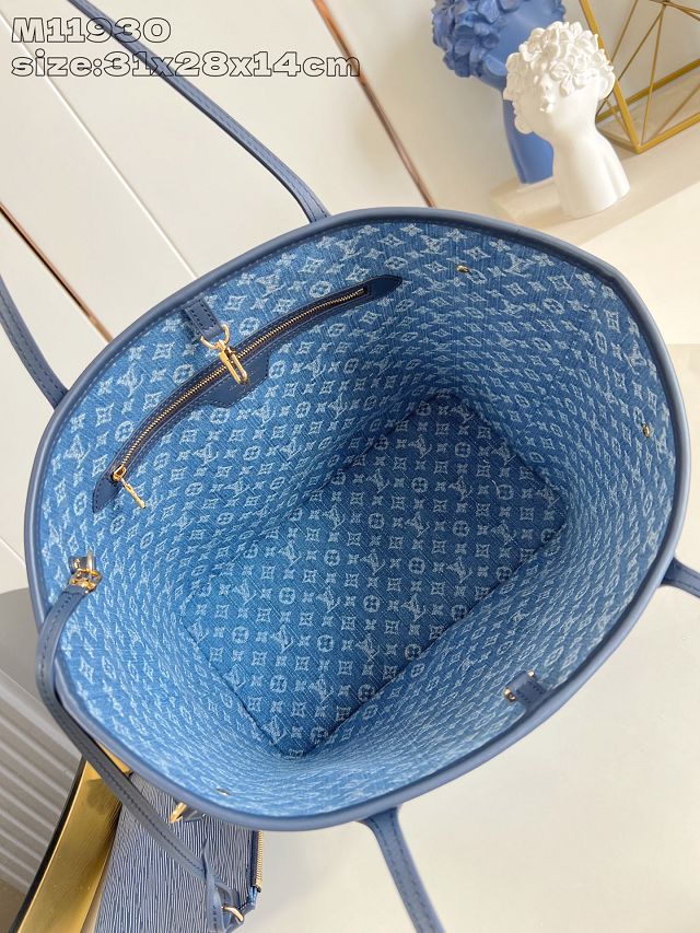 Louis vuitton original epi leather neverfull mm M14856 dark blue