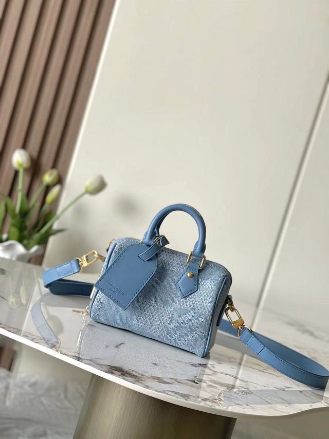Louis vuitton original denim speedy 18 N00208 blue