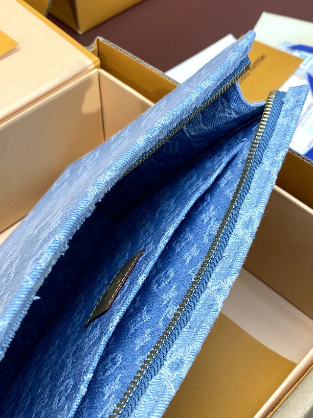 Louis vuitton original denim toiletry pouch 26 M47542 blue