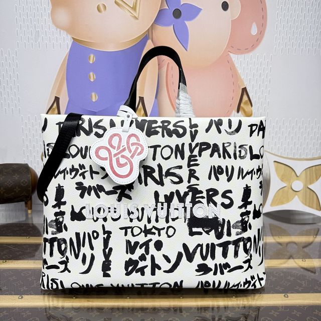 Louis vuitton origianl canvas shopper bag N40797 white