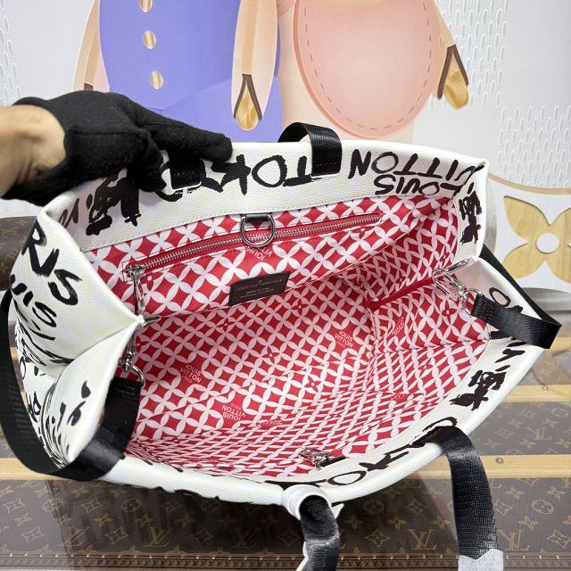 Louis vuitton origianl canvas shopper bag N40797 white