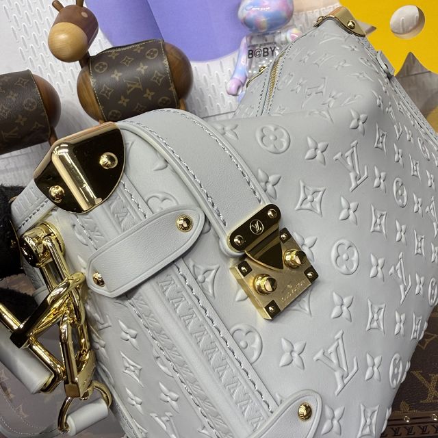 Louis vuitton original calfskin side trunk MM M25602 grey