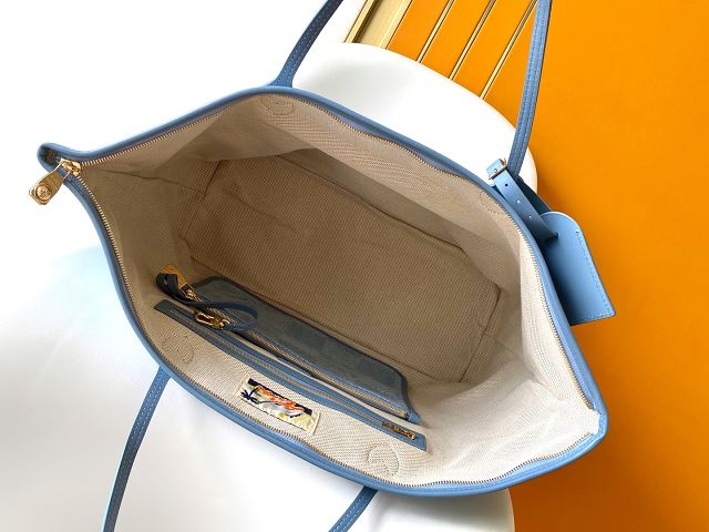 Louis vuitton original denim Nevereverfull tote N00198 blue