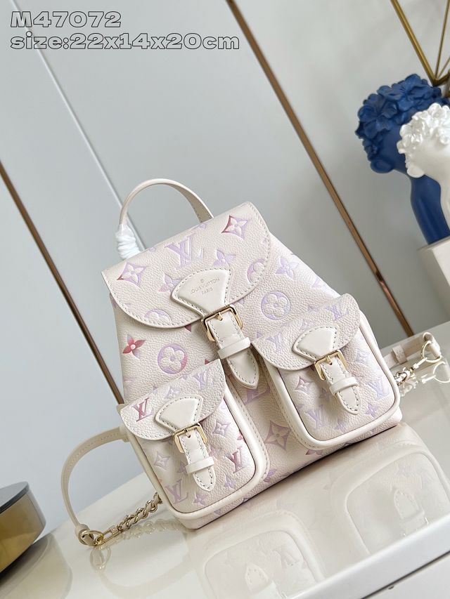 Louis vuitton original calfskin mini backpack M15113 dream beige