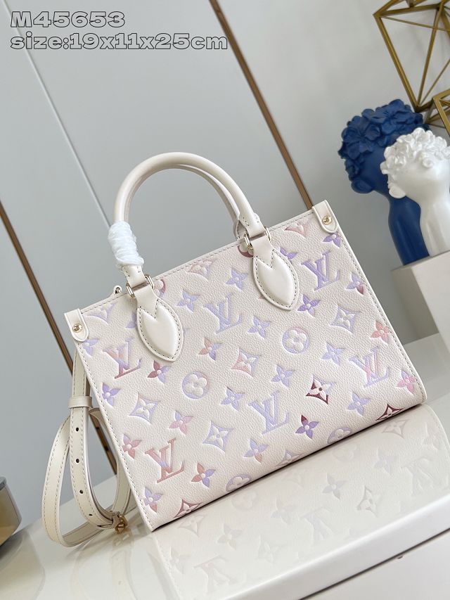 Louis vuitton original calfskin onthego pm M45653 dream beige