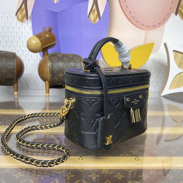 Louis vuitton original lambskin vanity chain pouch M25123 black