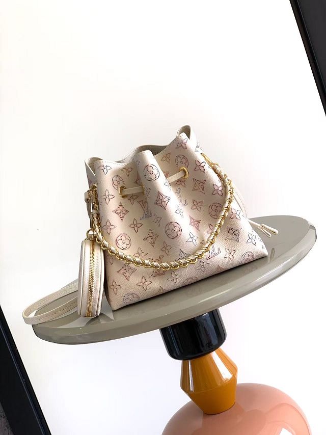 Louis vuitton original mahina leather bella bucket bag M15114 cream