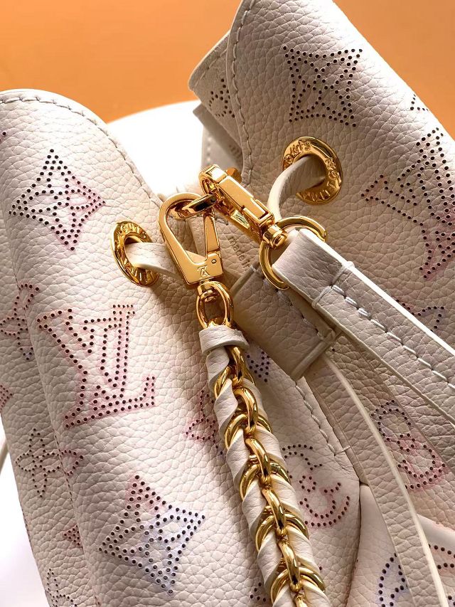 Louis vuitton original mahina leather bella bucket bag M15114 cream