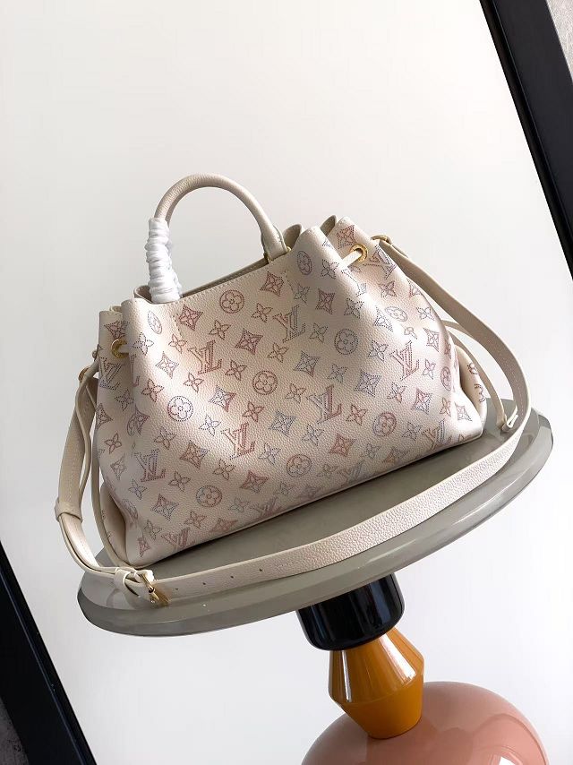 Louis vuitton original mahina leather bella tote bag M15116 cream