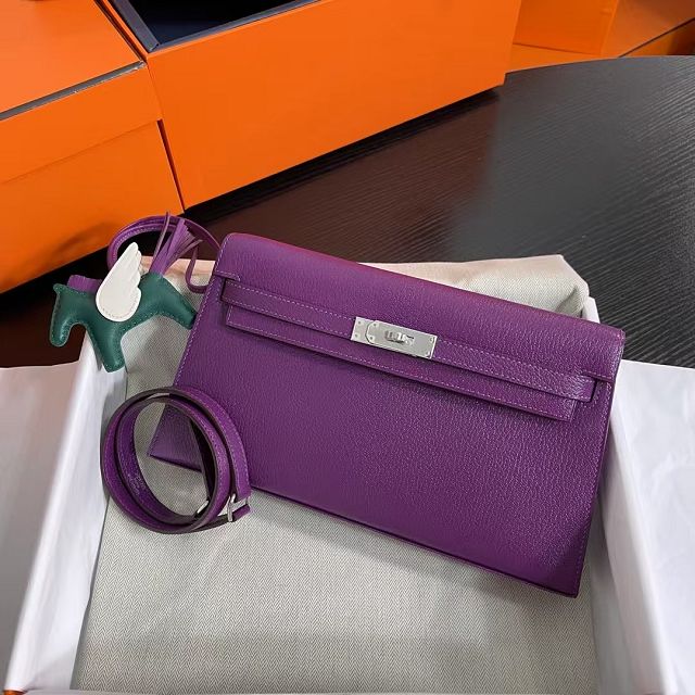 Hermes original chevre leather kelly elan KE0028-5 rose mexico