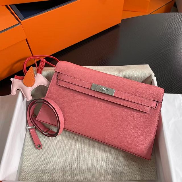 Hermes original chevre leather kelly elan KE0028-5 rose mexico
