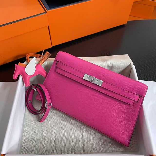 Hermes original chevre leather kelly elan KE0028-5 rose mexico