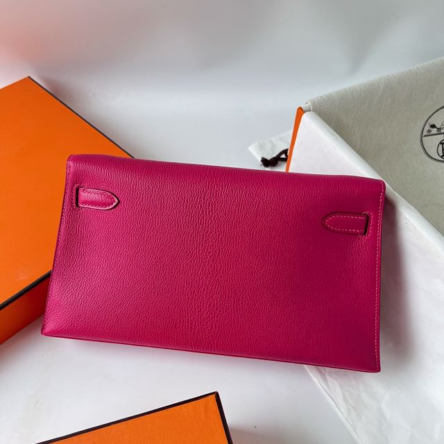 Hermes original chevre leather kelly elan KE0028-5 rose mexico