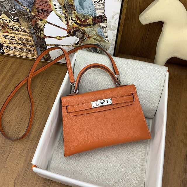 Hermes original chevre mini kelly 19 bag KG0019 orange