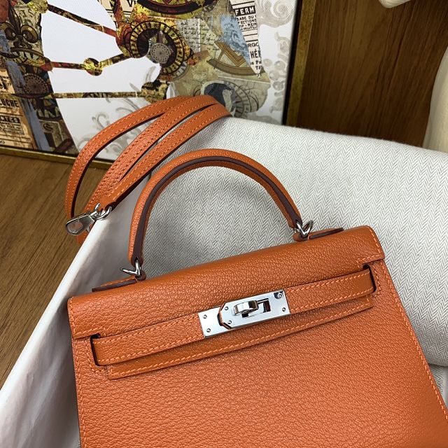 Hermes original chevre mini kelly 19 bag KG0019 orange