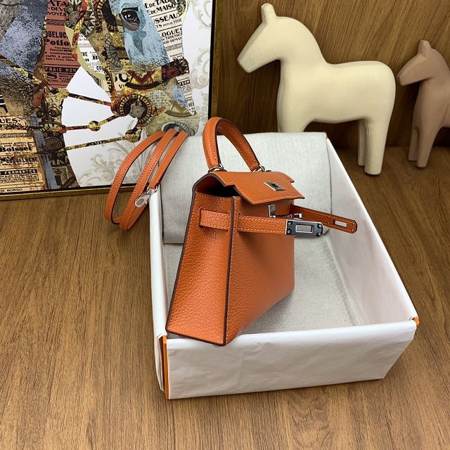 Hermes original chevre mini kelly 19 bag KG0019 orange