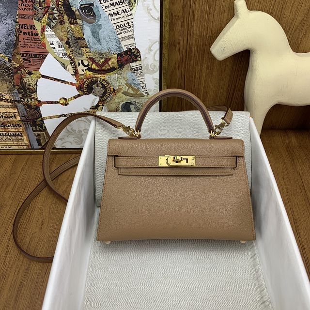 Hermes original chevre mini kelly 19 bag KG0019 quebracro