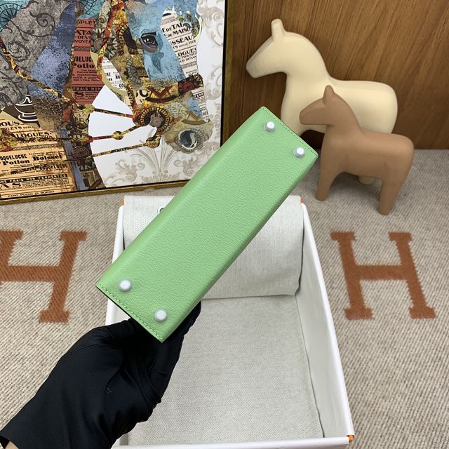 Hermes original chevre mini kelly 19 bag KG0019 vert criquet