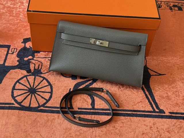 Hermes original madame leather kelly elan KE0028 grey etain