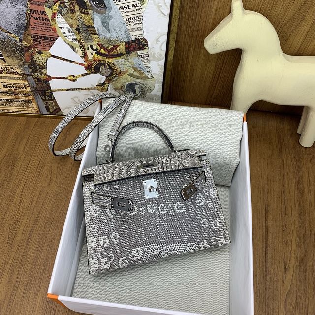 Hermes handmade genuine 100% lizard leather kelly 19 bag K0019 