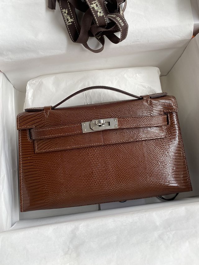 Hermes handmade genuine crocodile leather mini kelly 22 clutch K220 