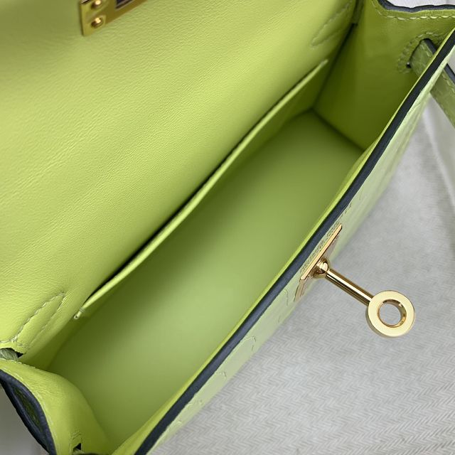 Hermes handmade genuine crocodile leather mini kelly bag K0019 jaune bkurgeon