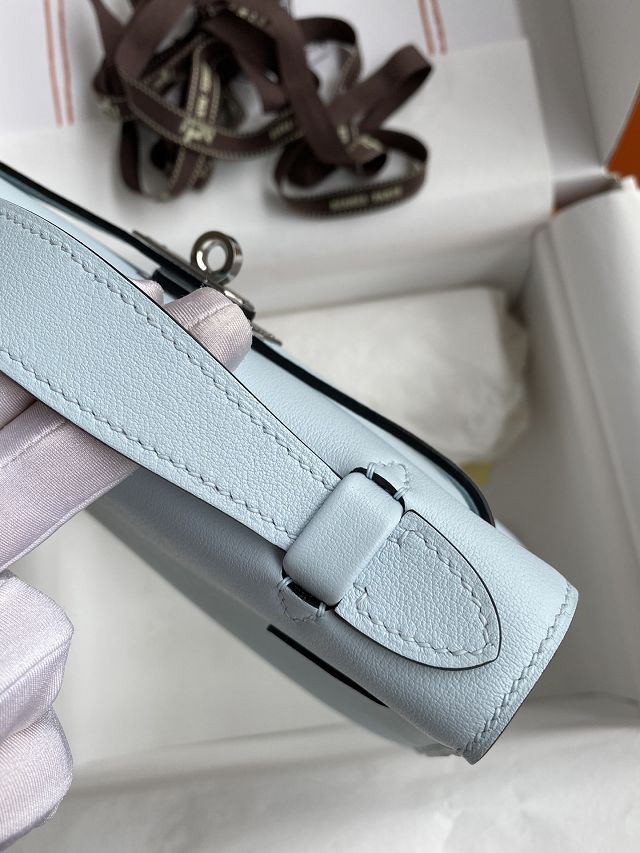 Hermes original swift leather mini kelly 22 clutch K0012 azur