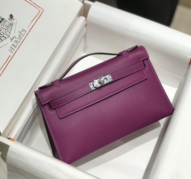 Hermes original swift leather mini kelly 22 clutch K0012 anemone