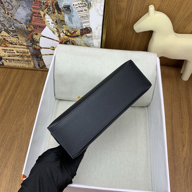 Hermes original swift leather mini kelly 22 clutch K0012 black