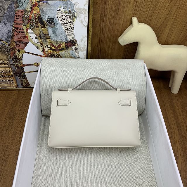 Hermes original swift leather mini kelly 22 clutch K0012 craie