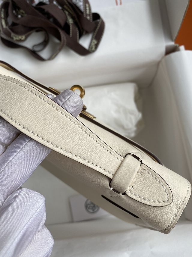Hermes original swift leather mini kelly 22 clutch K0012 nata